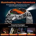 Hwagol Smart Watch Gifts for Dad(Calls/Answer),1.52'' Military Smart Watches for Men for Android iPhone,100+ Sport Modes/Heart Rate/Sleep Monitor Fitness Tracker,Two Accessories and Three Bands Kits - Image 6
