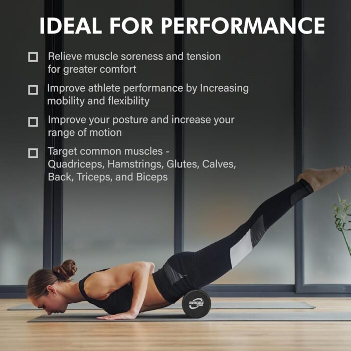 Invincible Fitness EPP Foam Roller for Deep Tissue Massage – Enhance Recovery, Relieve Pain, and Boost Mobility for a Stronger, Healthier You (Black) - Image 8