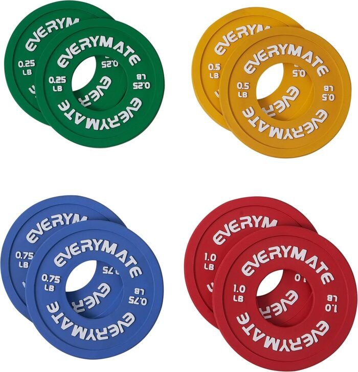Rubber Fractional Weight Plates Set of 8 Micro Weight Plate Pair of 0.25LB 0.5LB 0.75LB 1 LB for Olympic Barbells for Strength Training Micro Plates Weight Plate - Image 2