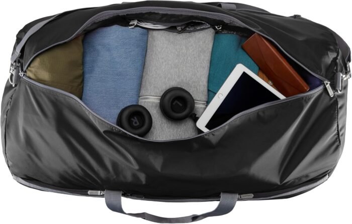 Amazon Basics 32" Extra Large Foldable Duffle Bag for Travel & Storage, with Exterior/Interior Zippered Pockets, Lightweight/Durable Nylon Material, 50-LBS Capacity, 9254 Cubic Inch (150L), Black - Image 5