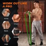 Resistance Bands Set, Exercise Workout Pull Up Assistance Bands with Door Anchor & Handles, Storage Bag, Muscle Training Straps for Fitness, Working Out, Body Stretching, Physical Therapy - Image 6
