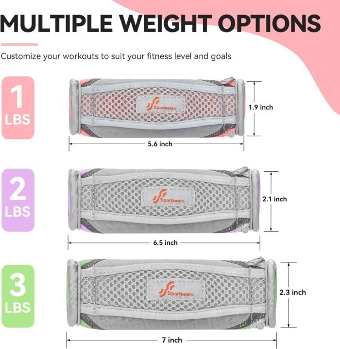Sportneer Hand Weights Set, Removable Walking Weight of 6 (1lb, 2lbs, 3lbs Each Pack) Soft Dumbbells Sets for Women Men Walking Dumbbell with Hand Strap for Workout Running Physical Therapy Aerobics - Image 6