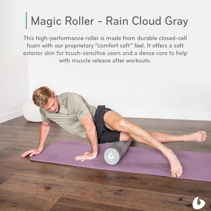 Balanced Body Magic Roller, Muscle-Release Roller, Muscle Roller for Post-Pilates Workout or Physical Therapy, Stretching Tool, Rain Cloud Gray - Image 3
