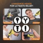 Massage Gun Deep Tissue with Muscle Massager Belt for Relaxation with Extended Handle 3-In-1 Back Massager for Pain Relief, 12 Speed Levels & 4 Replaceable Heads for Athletes, Gym Recovery, and Senior - Image 4