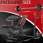 OPPSDECOR 9 in 1 Adjustable Weight Bench Set with Squat Rack 900LBS Bench Press with Leg Extension & Leg Curl Multi-Function Full Body Workout Benches for Home Gym with Safety Bar Catches & V-Handle - Image 7