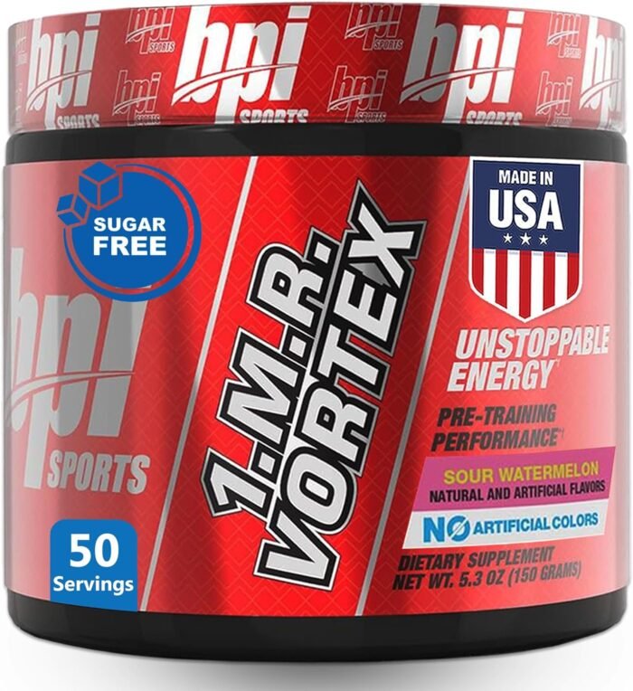 BPI Sports 1.M.R Vortex Pre Workout Powder – High Stim Preworkout for Men & Women with Glycerol, Caffeine, Niacin, and Herbal Extracts – Energy, Focus & Endurance – Sour Watermelon – 50 Servings - Image 2