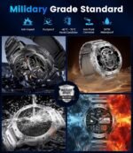 Military Smart Watches for Men(Answer/Make Calls) with LED Flashlight,530mAh Large Battery,1.43’’ AMOLED Fitness Tracker Heart Rate/SpO2/Sleep Monitor 5ATM Smartwatch for Android iOS,100+Sport Modes - Image 9