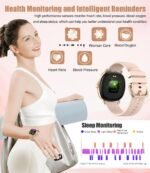 Women's 2pc Band Sports Watch/Smart Watch 1.72" Fitness Tracker with Heart Rate Monitor, 100+ Sports Modes, Sleep Tracking, 7-Day Battery, IP68 Waterproof (Gold) - Image 4
