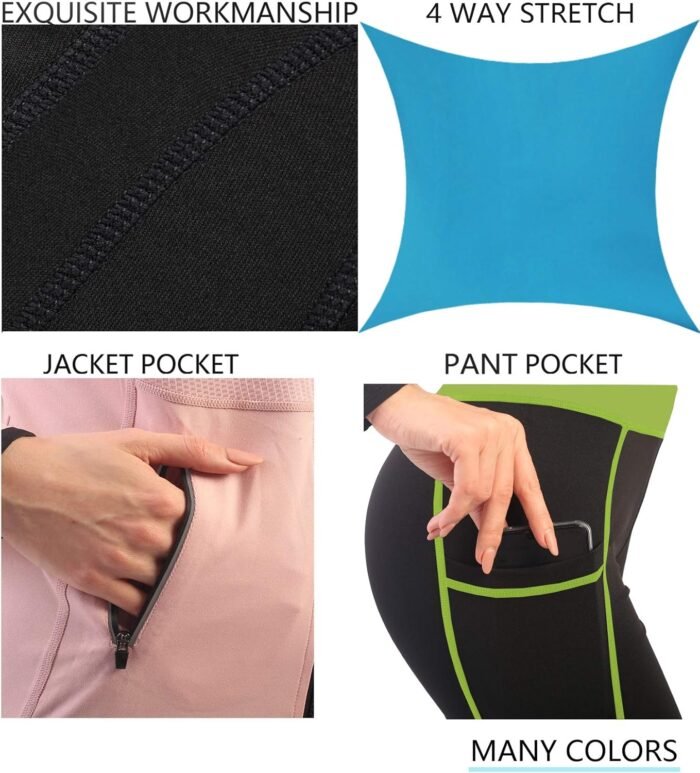 Active Wear Sets for Women -Workout Clothes Gym Wear TracksuitsYoga Jogging Track Outfit Legging Jacket 2 Pieces Set - Image 4