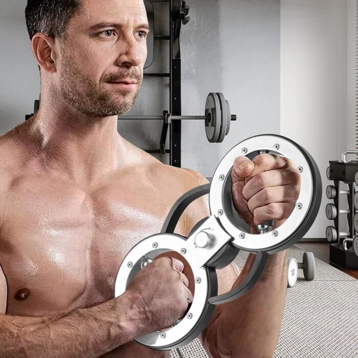 GYMAX Burn Machine, 12LBS Spinning Arm Trainer with Adjustable Resistance, & 360 Degree Rotating Grips, Upper Body Workout Rotator for Forearm, Shoulder, Chest, Home Gym Exercise - Image 9