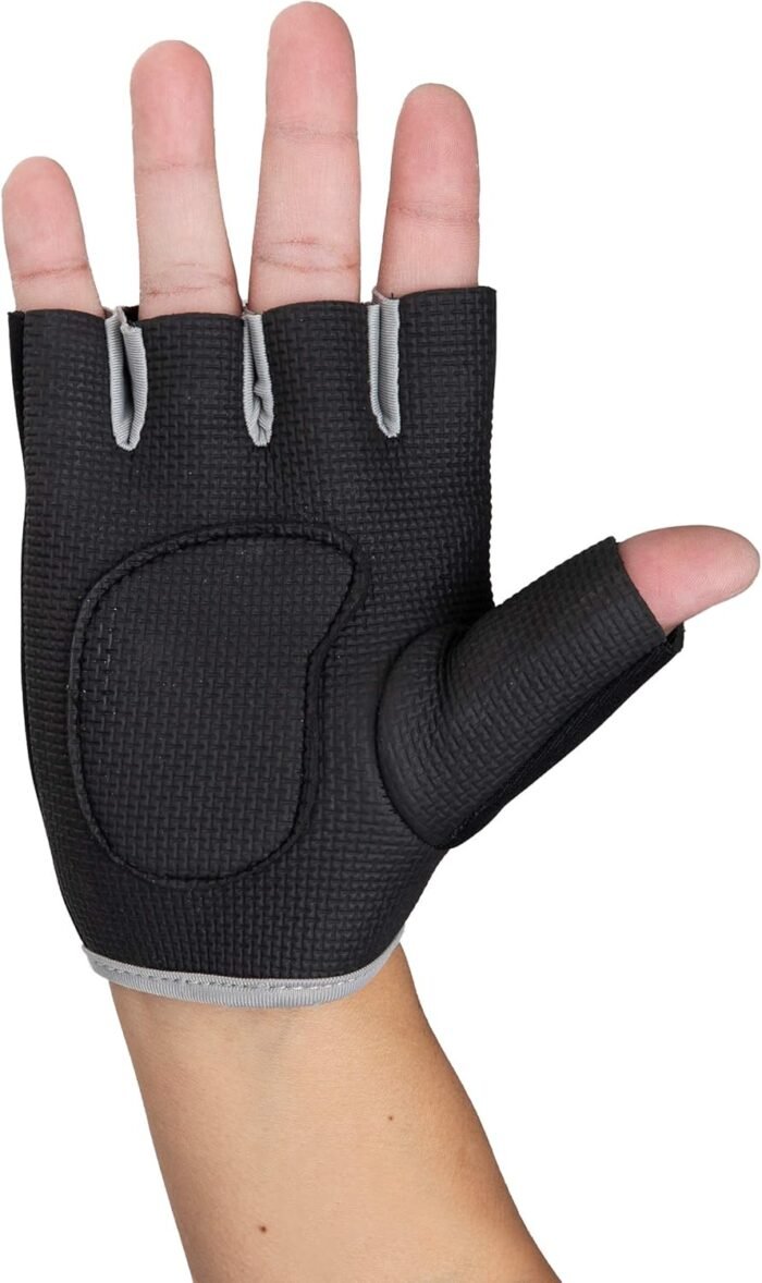 Mind Reader Workout Glove Set, Open Finger, Wrist Support for Men and Women, Textured Non-Slip Grip for Sports, Lifting Weights, Gym Fitness, XL, Grey - Image 7