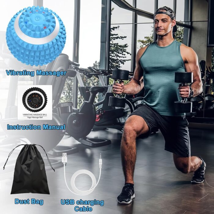 Uppye Vibrating Massage Ball for Pain Relif, Lacrosse Balls Deep Tissue Trigger Point Therapy for Plantar Fasciitis Pain Relief, Muscle Pain for Myofascial Release Ball - Image 6