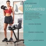 Lifepro Adjustable Dumbbell Stand Rack - Compatible with PowerFlow Plus, PowerUp Plus, and for More Brands- Phone Holder, featured Castors - Home Gym Storage and Convenient Strength Training - Image 6