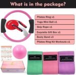 Pilates Ring and Ball Set with 3 Resistance Bands, Pilates Equipment for Home Workout, Better me Pilates Kit to Tone, Sculpt and Strengthen - Fitness Magic Circle Ring for Yoga Women - Image 8