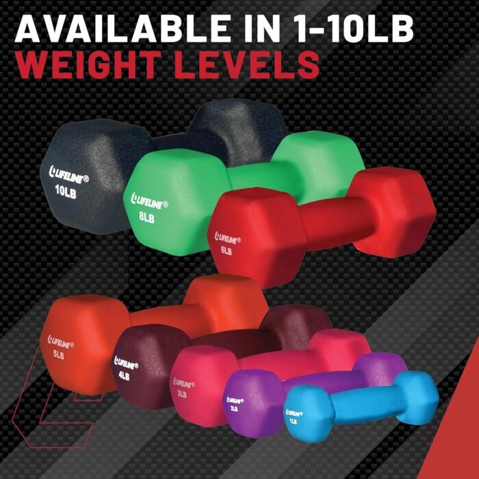 Lifeline Fitness Neoprene Dumbbell Weights - Premium Quality Equipment for Home Gym - Multiple Weight Options - Image 4