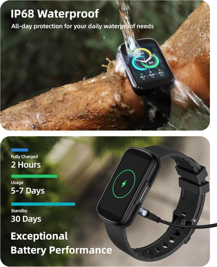 Parsonver Fitness Tracker with Step Counter/Calories/Stopwatch, Health Activity Tracker with Heart Rate Sleep Monitor, IP68 Waterproof Smart Watch 110+ Sport Modes Pedometer Watch for Women Men, Black - Image 6