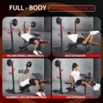 OPPSDECOR 9 in 1 Adjustable Weight Bench Set with Squat Rack 900LBS Bench Press with Leg Extension & Leg Curl Multi-Function Full Body Workout Benches for Home Gym with Safety Bar Catches & V-Handle - Image 3