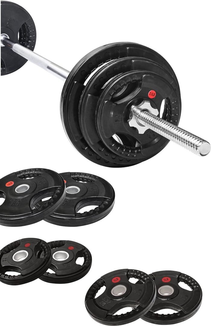 Cast Iron Standard Weight Plates Including 5FT Standard Barbell with Star Locks, 45-Pound Set (35 Pounds Plates + 10 Pounds Barbell), Multiple Packages - Image 4