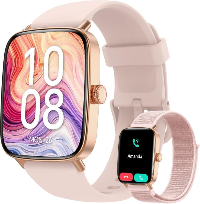 Smart Watch for Women, 2025 New Smartwatch (Answer/Make Call) for iPhone/Android, 1.85" HD Dynamic Dial Fitness Tracker with 110+ Sport Modes, Sleep/Health Monitor, IP68 Waterproof, with 2 Bands - Image 2