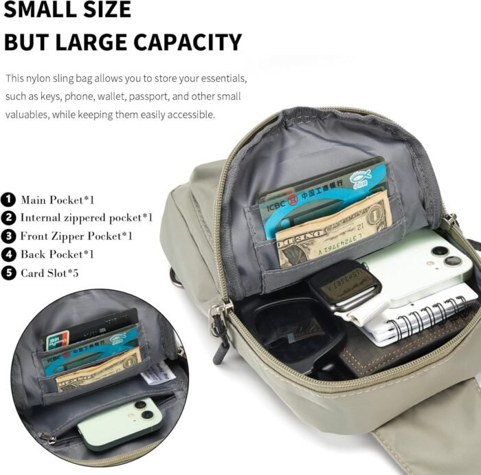 Seoky Rop Small Crossbody Bags for Women Men Nylon Water Resistant Sling Bag for Running Workout Travel - Image 5