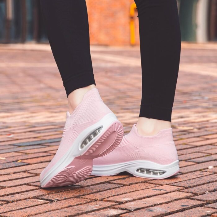 DOUSSPRT Womens Walking Shoes Sock Casual Ladies Fashion Sneakers Comfortable Slip On Air Cushion Platform - Image 5