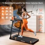 Treadmill with Handles, Portable Small Treadmills for Home and Office, 3.0HP Folding Walking Pad with 300 lbs Capacity, Cup Holder, LED Display and 12 Preset Programs - Image 2