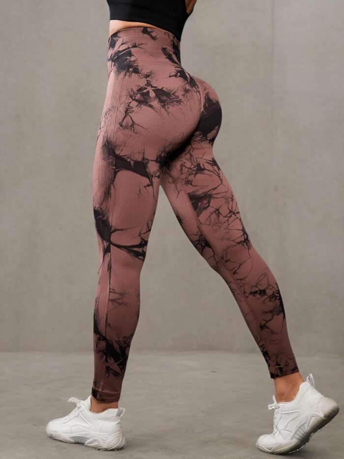OVESPORT 3 Pack Tie Dye Seamless High Waisted Workout Leggings for Women Scrunch Butt Lifting Yoga Gym Athletic Pants - Image 7