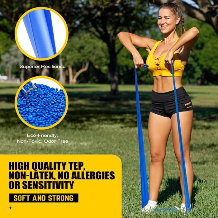 Resistance Bands, Exercise Bands, Physical Therapy Bands for Strength Training, Yoga, Pilates, Stretch Elastic Band with Different Strengths, Workout Bands for Home Gym - Image 6