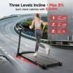 RHYTHM FUN Treadmill with Incline, 8.0 MPH Treadmills for Home with 8% Incline, Foldable Treadmill with Handles, Low Noise Walking Pad for 300 lbs - Image 4