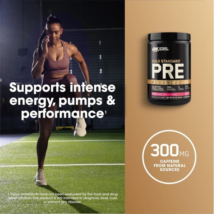 Optimum Nutrition Gold Standard Pre Workout Advanced, with Creatine, Beta-Alanine, Micronized L-Citrulline and Caffeine for Energy, Keto Friendly, Berry Blast, 20 Servings - Image 5
