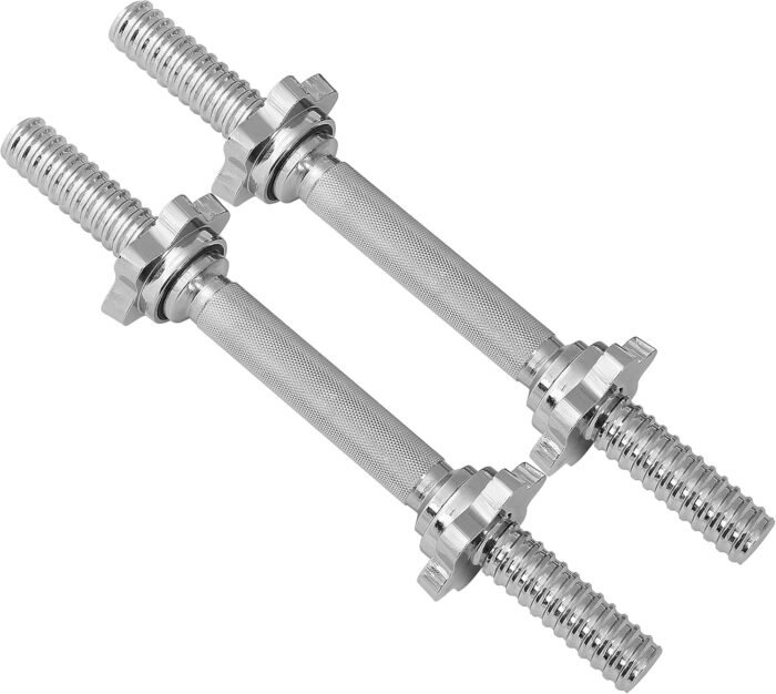 JFIT Threaded Dumbbell Handles, Set of 2, with Star Collars, Fits 1” Standard Plates - Image 2