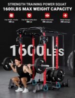 YOLEO Smooth Dual Pulley System Power Cage, 1600LBS Adjustable Cable Crossover Power Rack, Multi-Functional Squat Rack for Home Gym with More Training Attachment - Image 5