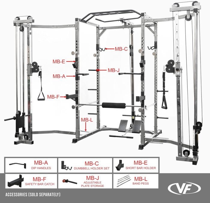 Valor Fitness BD-33 Heavy Duty Power Rack - Squat Rack Combo - Power Cage Bundle Options Available - Weightlifting Home Gym Equipment - Image 4