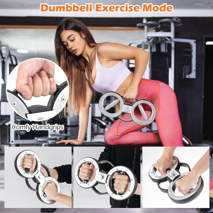 GYMAX Burn Machine, 12LBS Spinning Arm Trainer with Adjustable Resistance, & 360 Degree Rotating Grips, Upper Body Workout Rotator for Forearm, Shoulder, Chest, Home Gym Exercise - Image 6