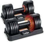 25/55 lbs Pair Adjustable Dumbbells Set, Dumbbells with Anti-Slip Metal Handle for Exercise & Fitness Fast Adjust Weight for Full Body Workout Fitness - Image 2