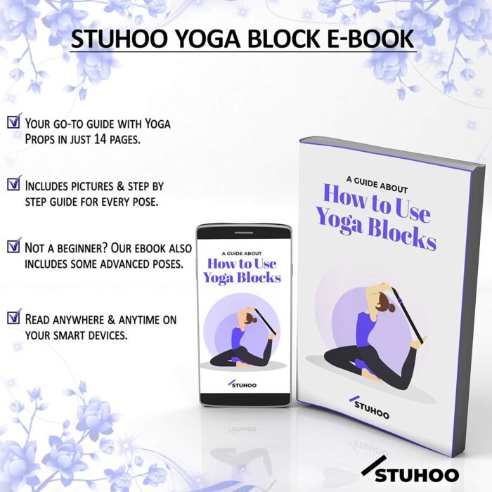 Yoga Blocks 2 pack and Yoga Strap Includes Descriptive E-book for Beginners Sturdy Yoga Brick & Lightweight Eva Foam Block Support Deepen Poses, Provides Strength & Stability for Pilates Practice - Image 4