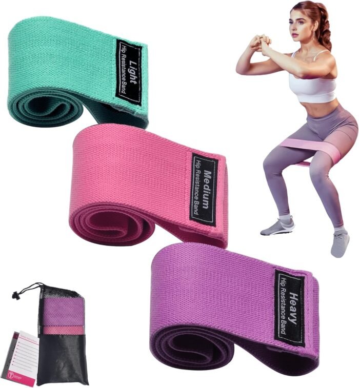 Exercise Bands, Fabric Resistance Bands for Working Out Women and Men, 3 Levels Workout Bands, Non-Slip Booty Bands Set for Legs Butt Glute Squat - Image 2