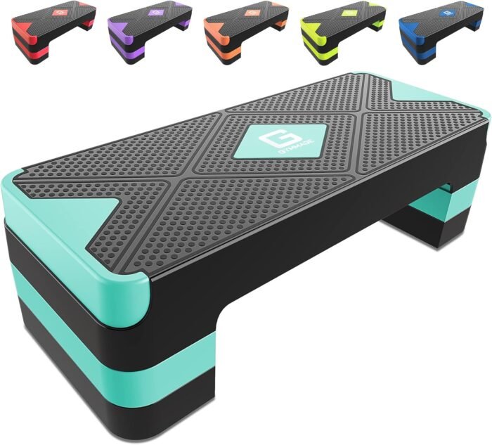 Aerobic Exercise Step, Adjustable Aerobic Stepper for Exercise, Workout Step Platform for Step Up, 26.5" Step Deck with 4” 6” 8” Adjustable Height Risers, Women Home Gym Cardio Fitness - Image 2
