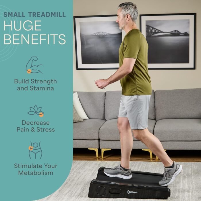 Lifepro Smallest Portable 30in Small Mini Walking Pad Treadmill Installation Free, Adjustable Incline, Under Desk Work Compact Treadmills for Home/Office - Max Load 220Lbs & Speed 3MPH - Image 9