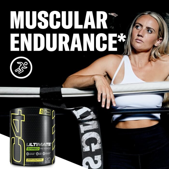 Cellucor C4 Ultimate Shred Pre Workout Powder for Men & Women, Metabolism Supplement with Ginger Root Extract, Lemon Italian Ice, 20 Servings (Pack of 1) - Image 7