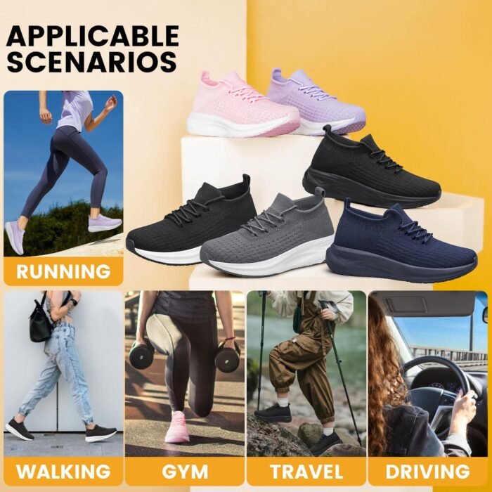 Womens Slip on Walking Shoes Comfort Sock Shoes Non Slip Mesh Casual Running Sneakers - Image 5