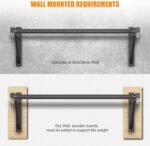 Pull Up Bar Wall Mounted, Heavy Duty 650 lbs Capacity Chin Up Bar, 48" Multi-Grip Strength Training Pull-up Bars, for Home Gym Garage/Backyard Total Body Workout, Ease Of Use Mounting - Image 5