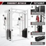 RitKeep PMAX 5600 Home Gym SmithΔ Machine, 6-in-1 Strength Training System with 326lb Dual Weight Stacks, Multi-Accessories Including Chin-up, Dip Bar, Low Row and Landmine. - Image 5