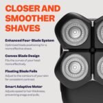 FlexSeries Pro Electric Head & Body Shaver - Mens Cordless Rechargeable Wet/Dry Skull Bald Head Back & Groin Waterproof Razor with Rotary Blades, Clippers, Nose Trimmer, Brush, Massager - Image 5