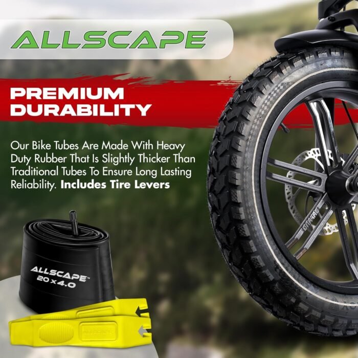 HEB - Heavy Duty Bike Tube for Ebike Tires - Puncture Resistant Inner Tube for 20x4 / 26x4 Bike Tire, Fat Tire Tube, MTB, 20 inch x 4.0 inch and 26 inch x 4.0 inch Bike Tubes - Image 3