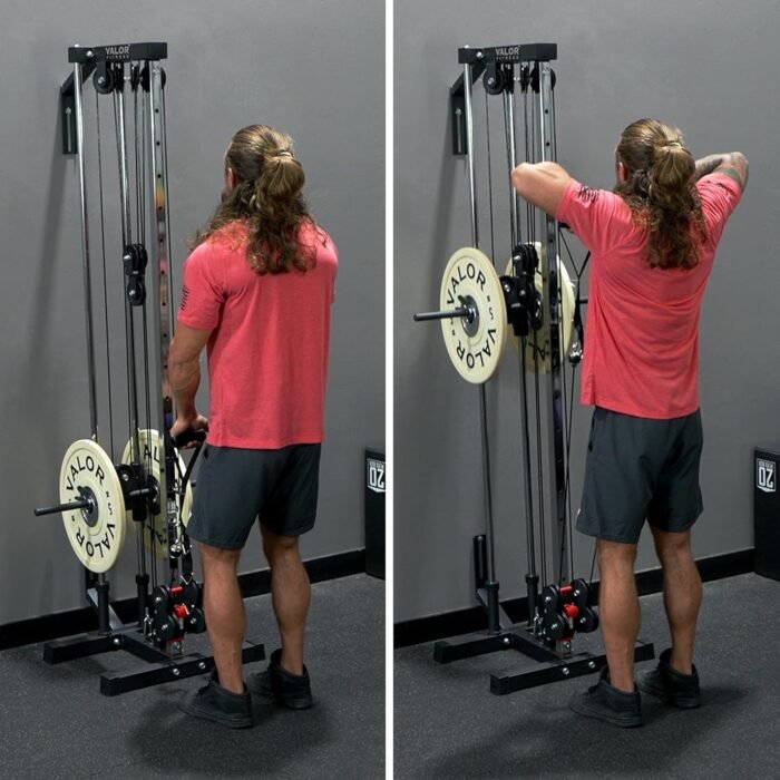 Valor Fitness BD-62 Wall Mounted Cable Machine with Adjustable Dual Pulley System Functional Home Gym Workout Equipment - Image 5