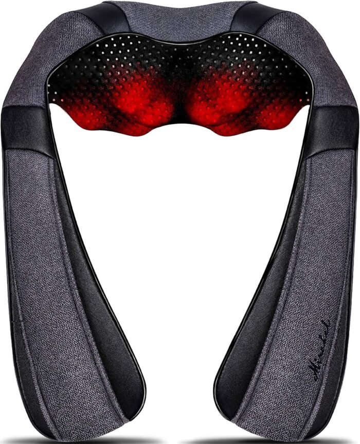 Mirakel Shiatsu Neck & Back Massager with Heat - Deep Tissue Neck, Back & Shoulder Pain Relief - Ergonomic Design Shoulder Massager, Electric Kneading Whole Body Massage Pillow Gifts for Women, Men - Image 2