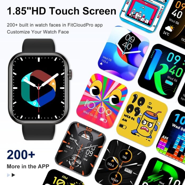 Smart Watch for Men Women Fitness: Waterproof Make/Answer Call Smart Watches for Men Digital Mens Watches Running Step Tracker Smartwatch Android Phones iPhone Samsung Compatible Heart Rate Monitor - Image 7