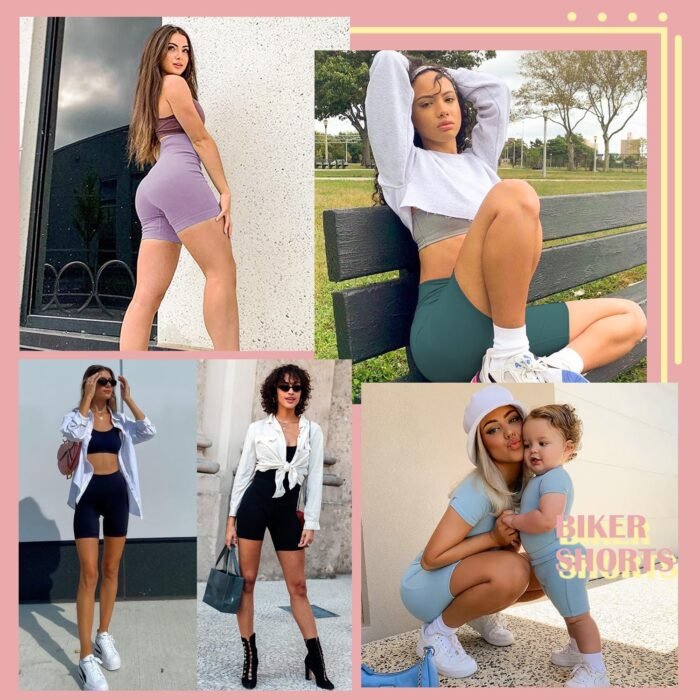 FULLSOFT 4 Pack Biker Shorts for Women with Pockets – 5" High Waisted Tummy Control Workout Yoga Running Gym Tennis Shorts - Image 7