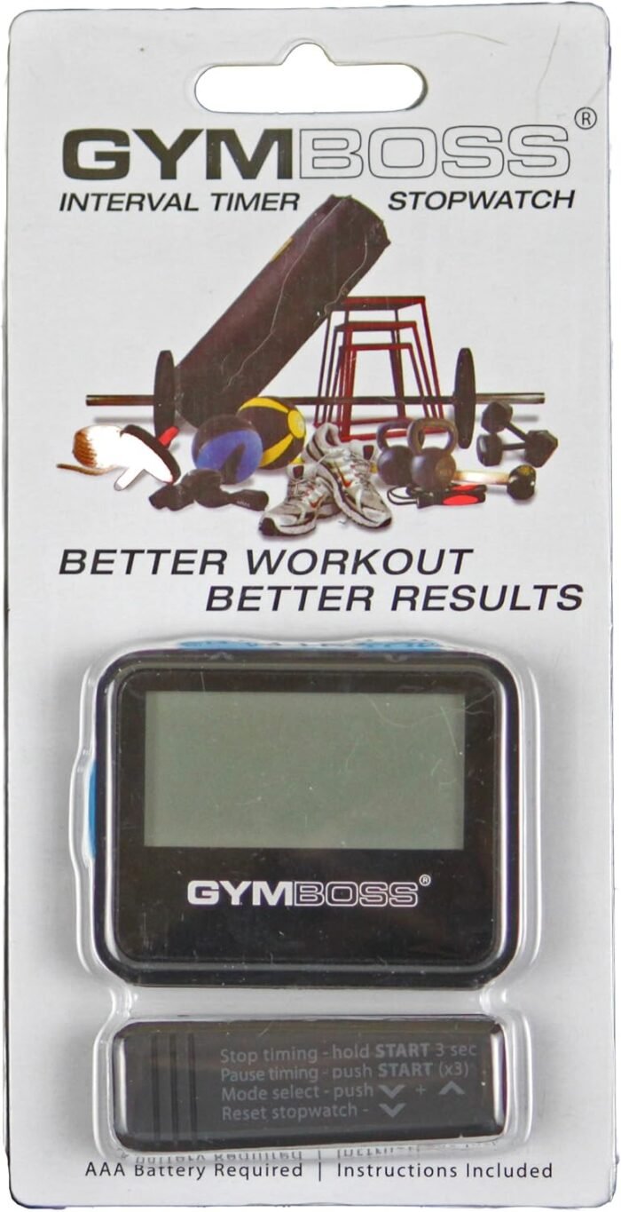 Gymboss Interval Timer and Stopwatch - Black/Blue SOFTCOAT - Image 6